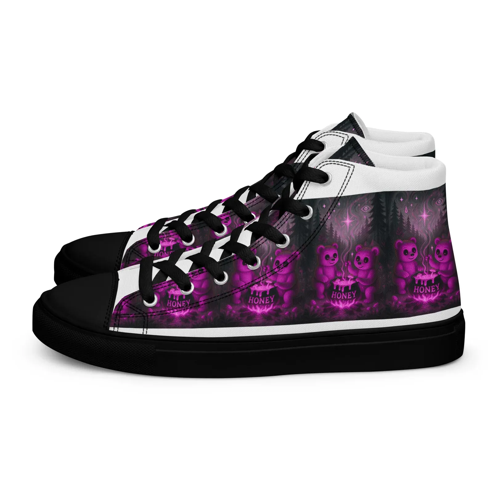 Men’s Honey Cauldron Pink high top canvas shoes - Image 2