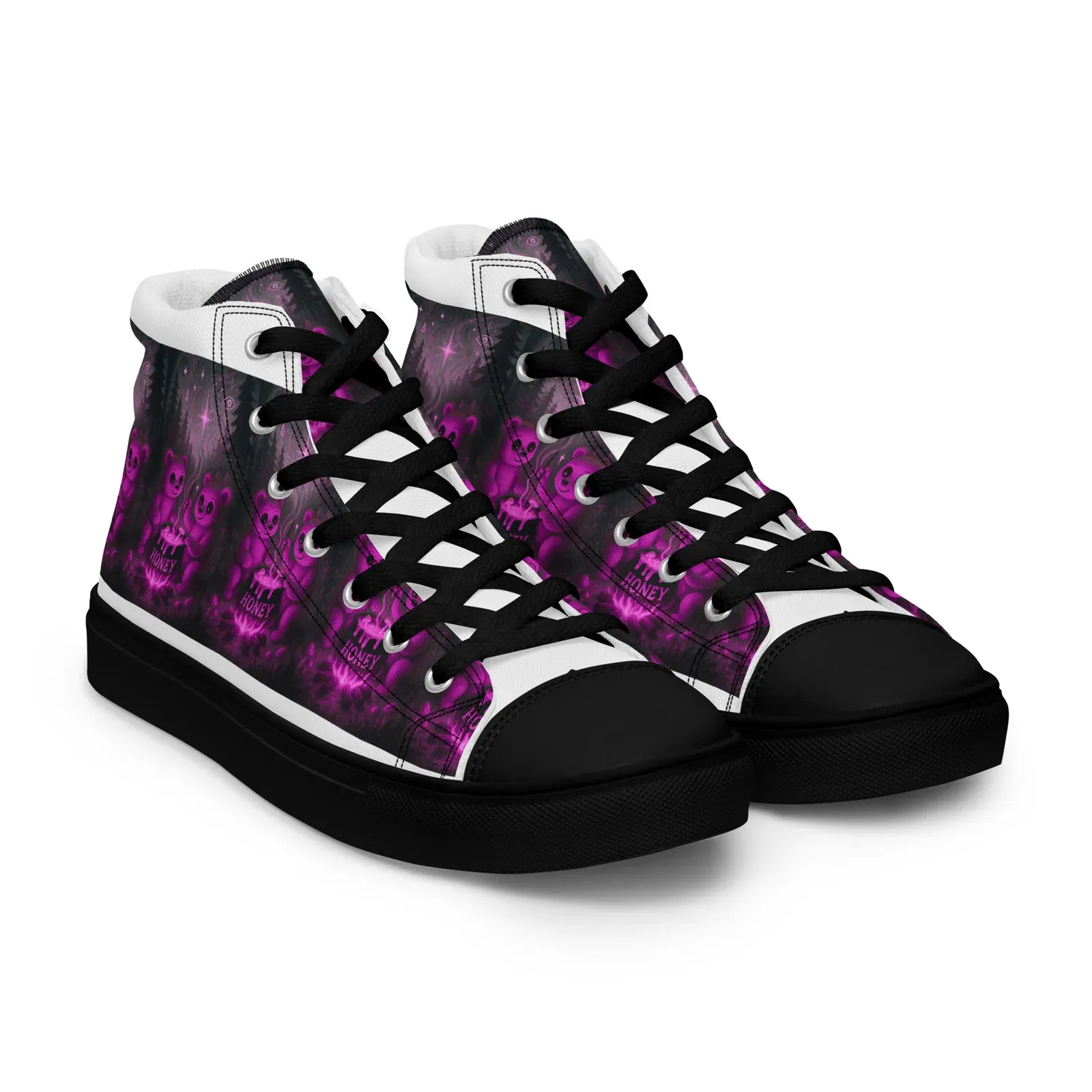 Men’s Honey Cauldron Pink high top canvas shoes - Image 3