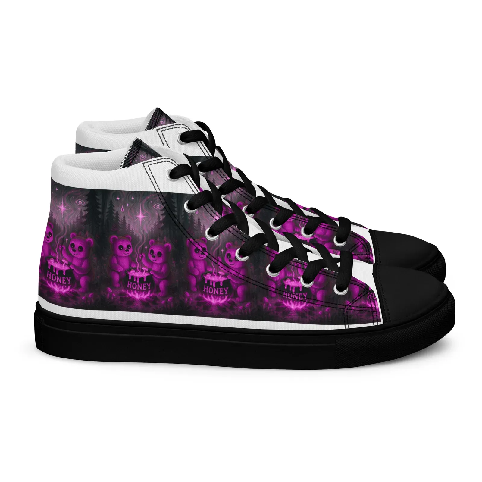 Men’s Honey Cauldron Pink high top canvas shoes - Image 6