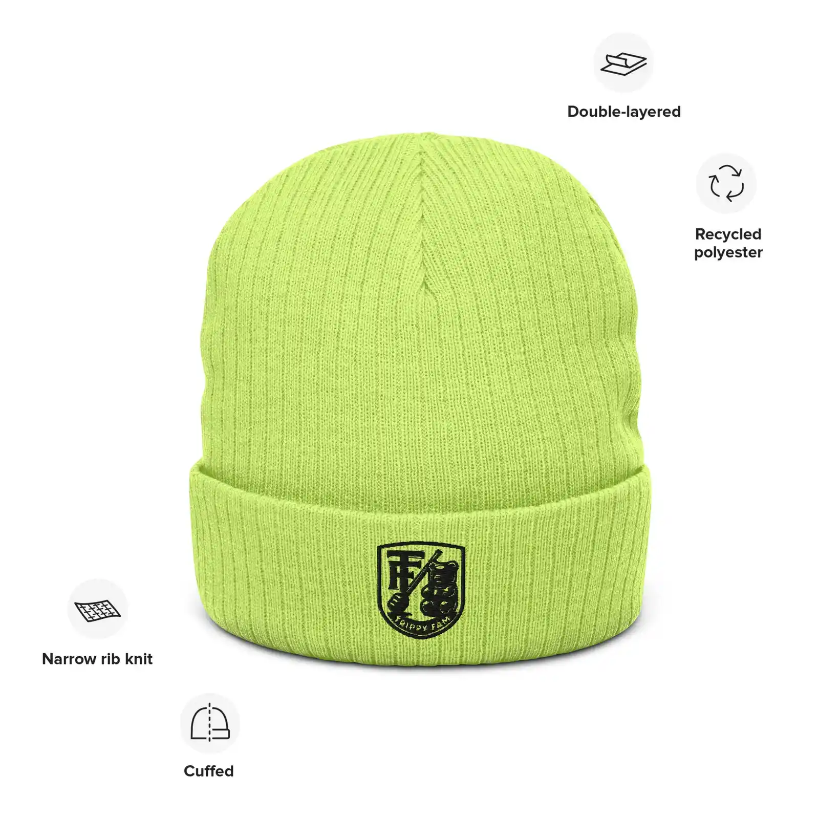TrippyFam Crest Beanie | Streetwear Knit Hat - Image 4