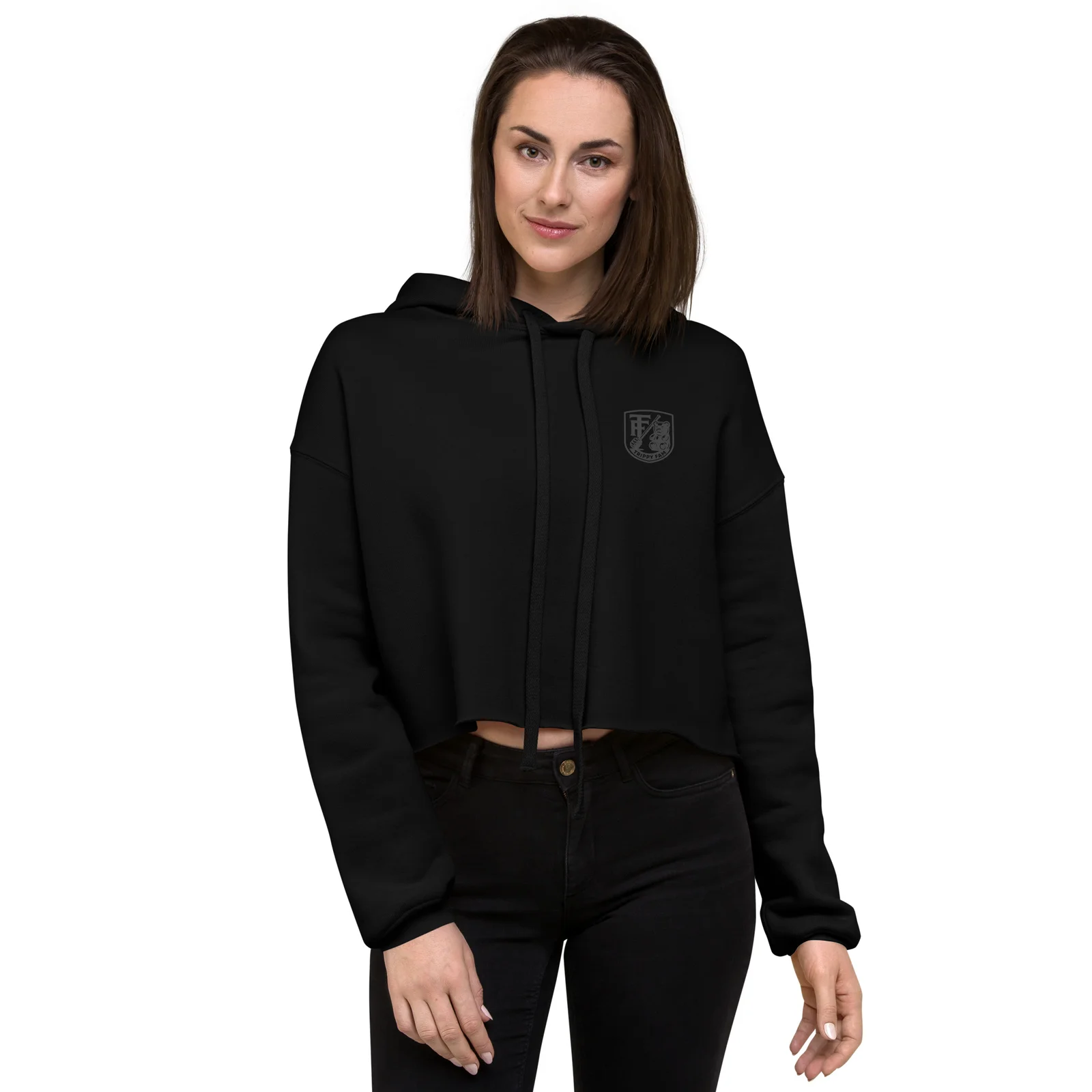 Trippy Bear Snowboard Crop Hoodie | Women’s Psychedelic Streetwear - Image 3