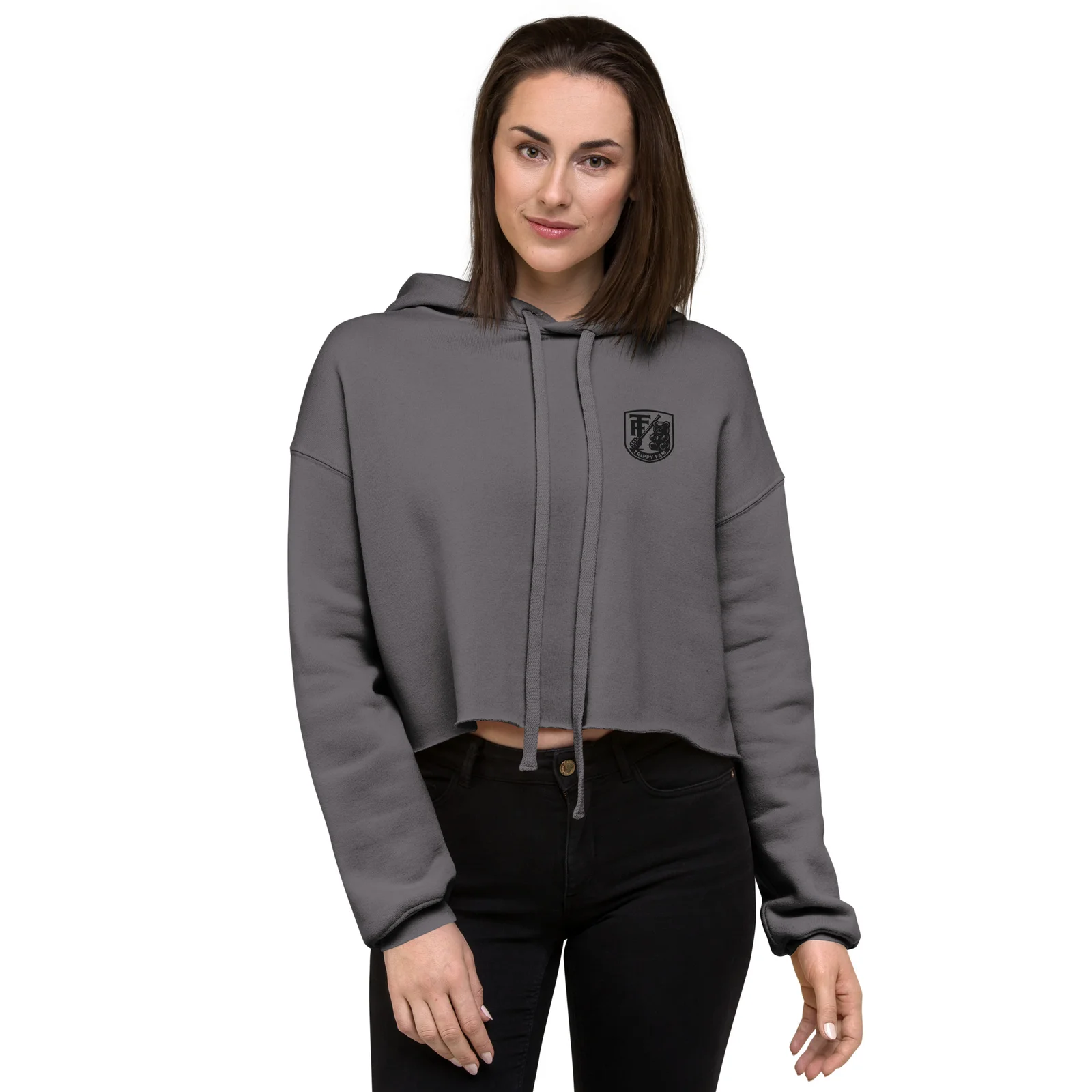 Trippy Bear Snowboard Crop Hoodie | Women’s Psychedelic Streetwear - Image 7