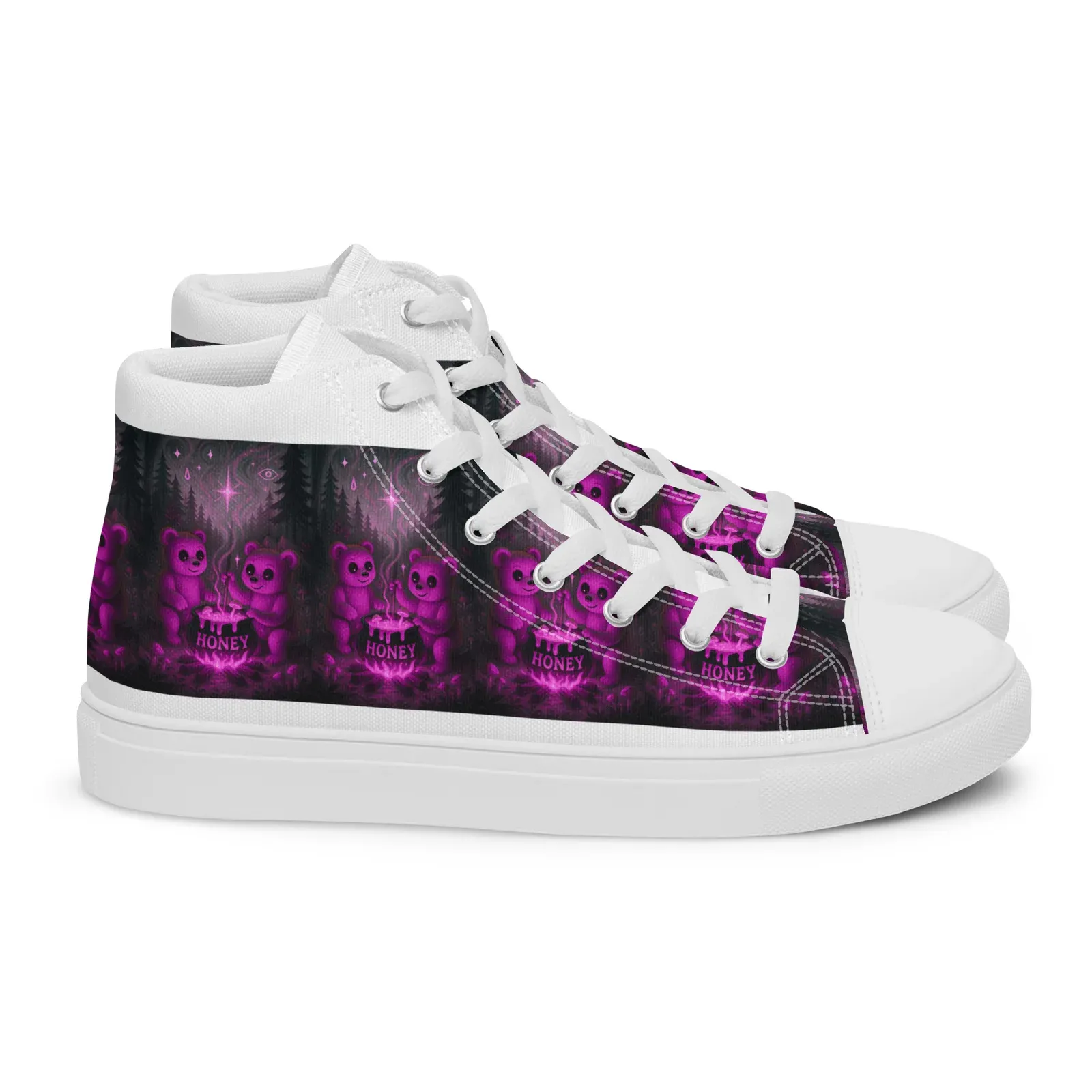 Women’s Honey Cauldron Pink high top canvas shoes - Image 5