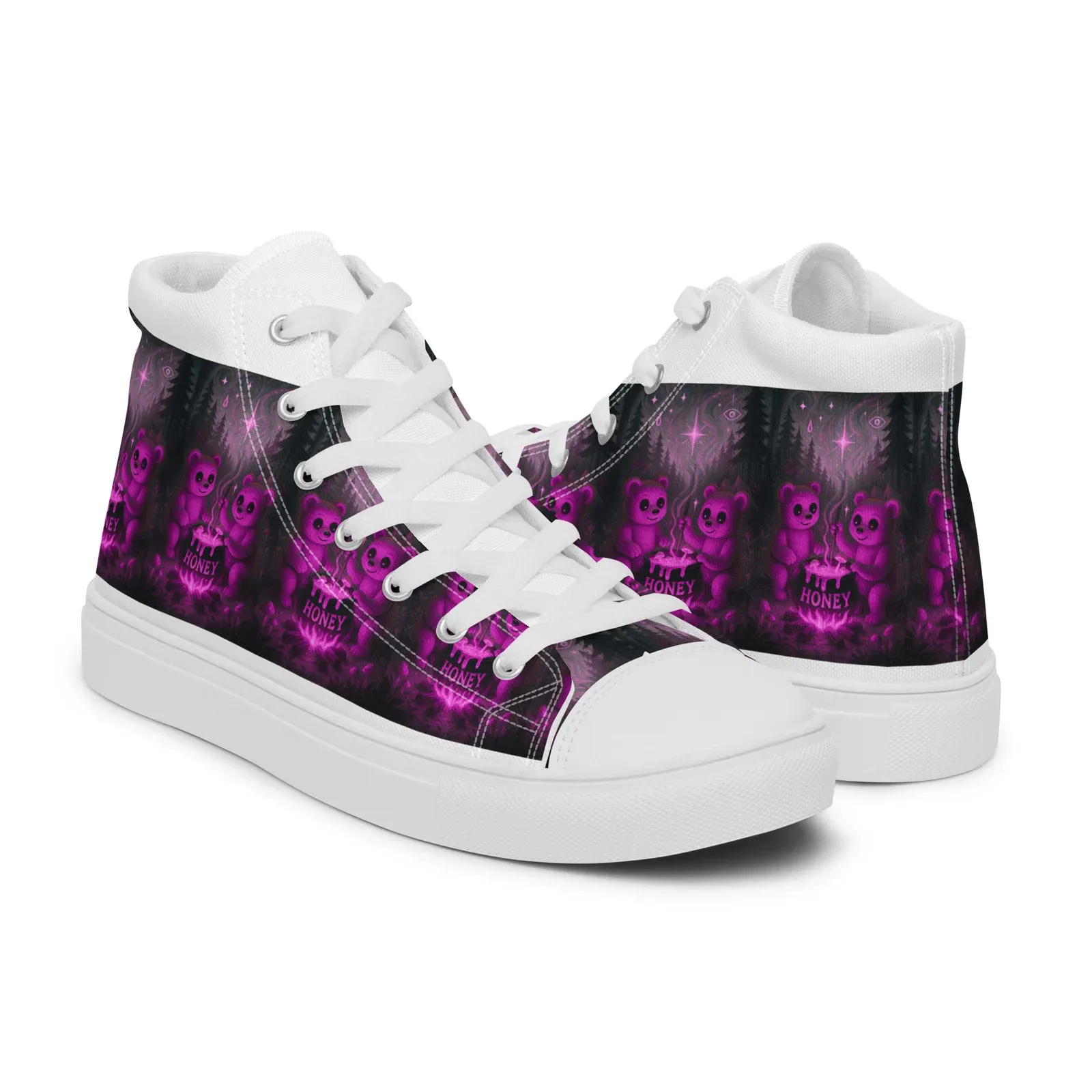 Women’s Honey Cauldron Pink high top canvas shoes - Image 7