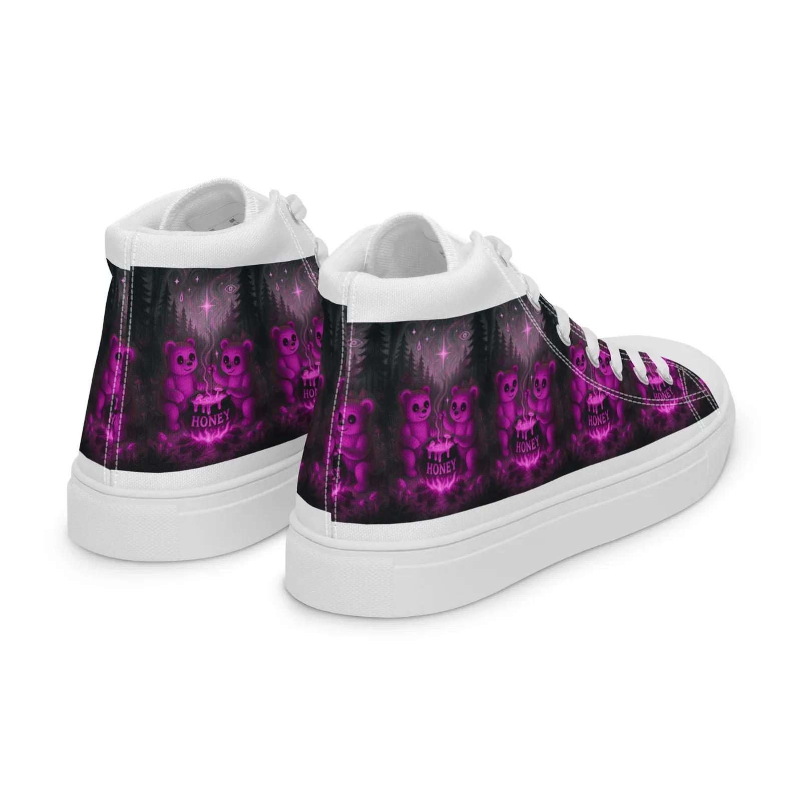 Women’s Honey Cauldron Pink high top canvas shoes - Image 6
