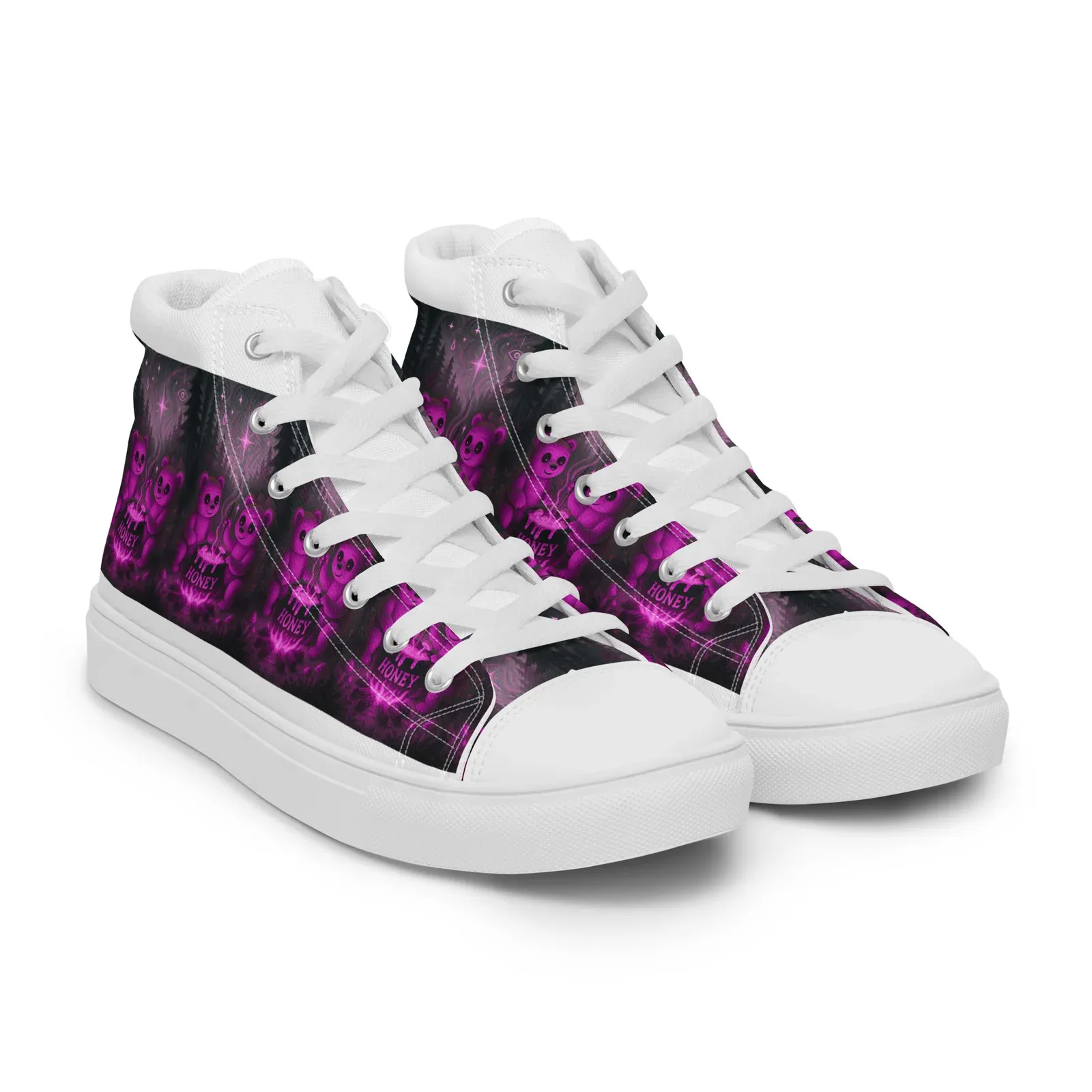 Women’s Honey Cauldron Pink high top canvas shoes - Image 8